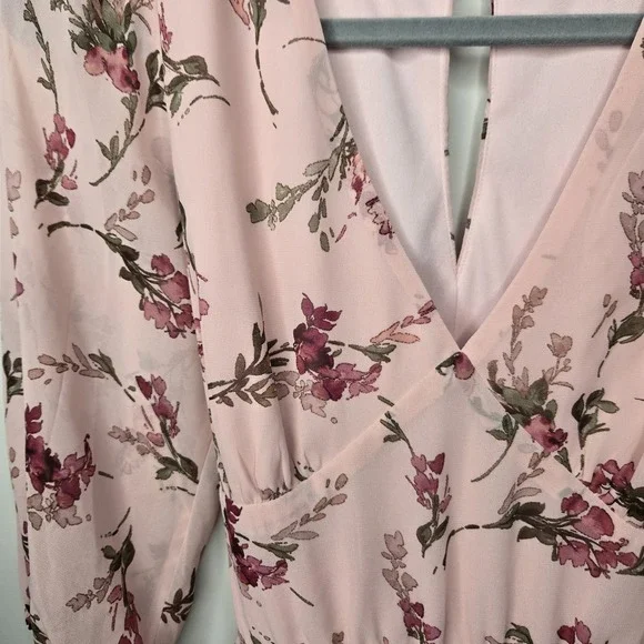 Summer Floral Print Tiered V Neck Dress Ruffles Babydoll Y2K Mini Dress Sz M - Picture 4 of 12